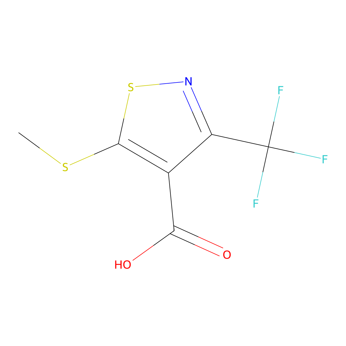 5-Methylsulfanyl-3-trifluoromethyl-isothiazole-4-carboxylic acid molecular structure, CAS 157984-53-7