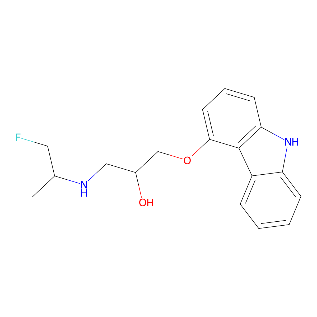 Fluorocarazolol molecular structure, CAS 157989-11-2