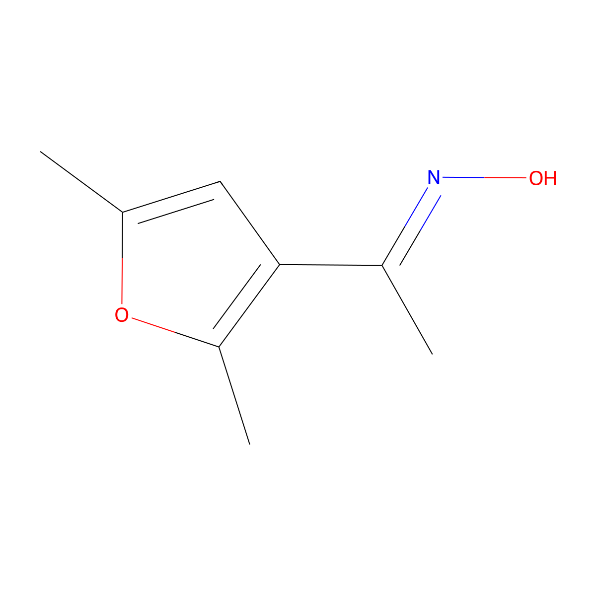 N-[1-(2,5-dimethylfuran-3-yl)ethylidene]hydroxylamine molecular structure, CAS 157991-72-5