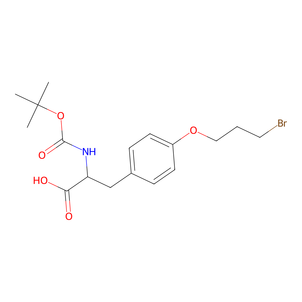N-Boc-O-(3-bromopropyl)-L-tyrosine molecular structure, CAS 1579942-10-1