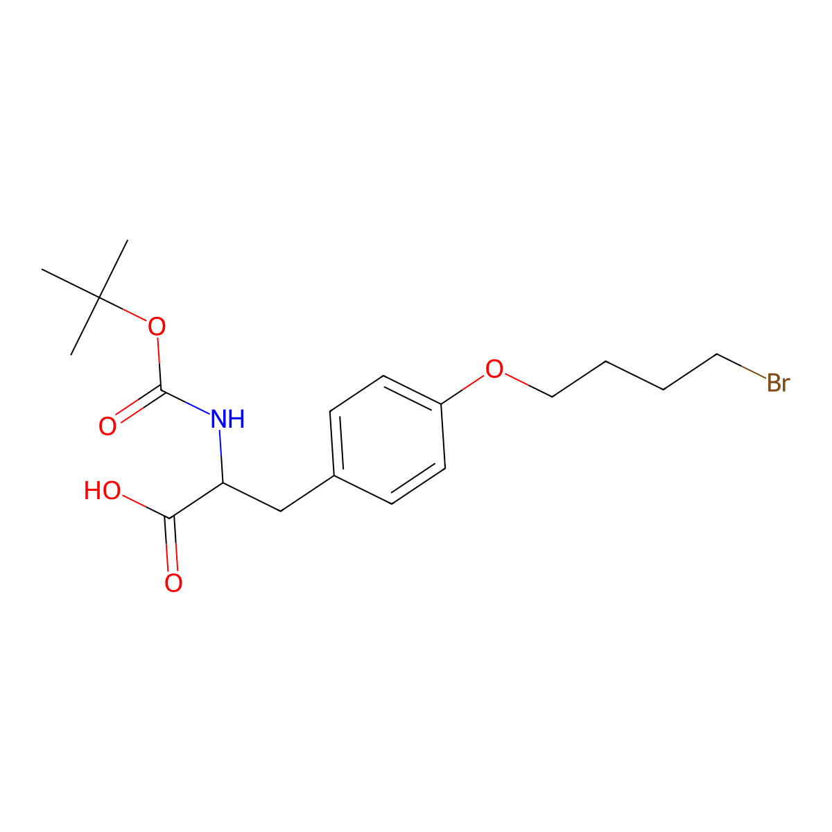 N-Boc-O-(4-bromobutyl)-L-tyrosine molecular structure, CAS 1579942-12-3
