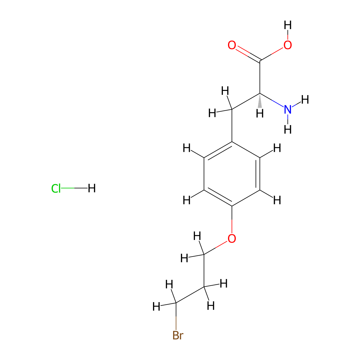 (S)-2-Amino-3-(4-(3-bromopropoxy)phenyl)propanoic acid hydrochloride molecular structure, CAS 1579942-17-8