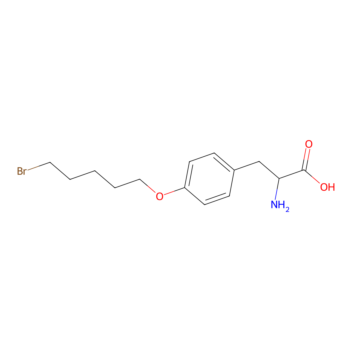 (2S)-2-amino-3-[4-(5-bromopentoxy)phenyl]propanoic acid molecular structure, CAS 1579942-20-3