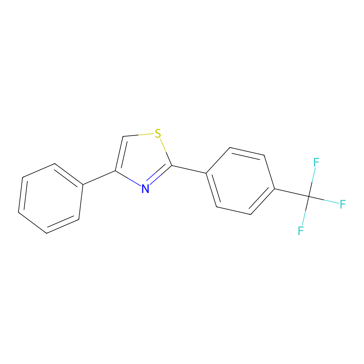 4-Phenyl-2-(4-(trifluoromethyl)phenyl)thiazole molecular structure, CAS 1579993-83-1