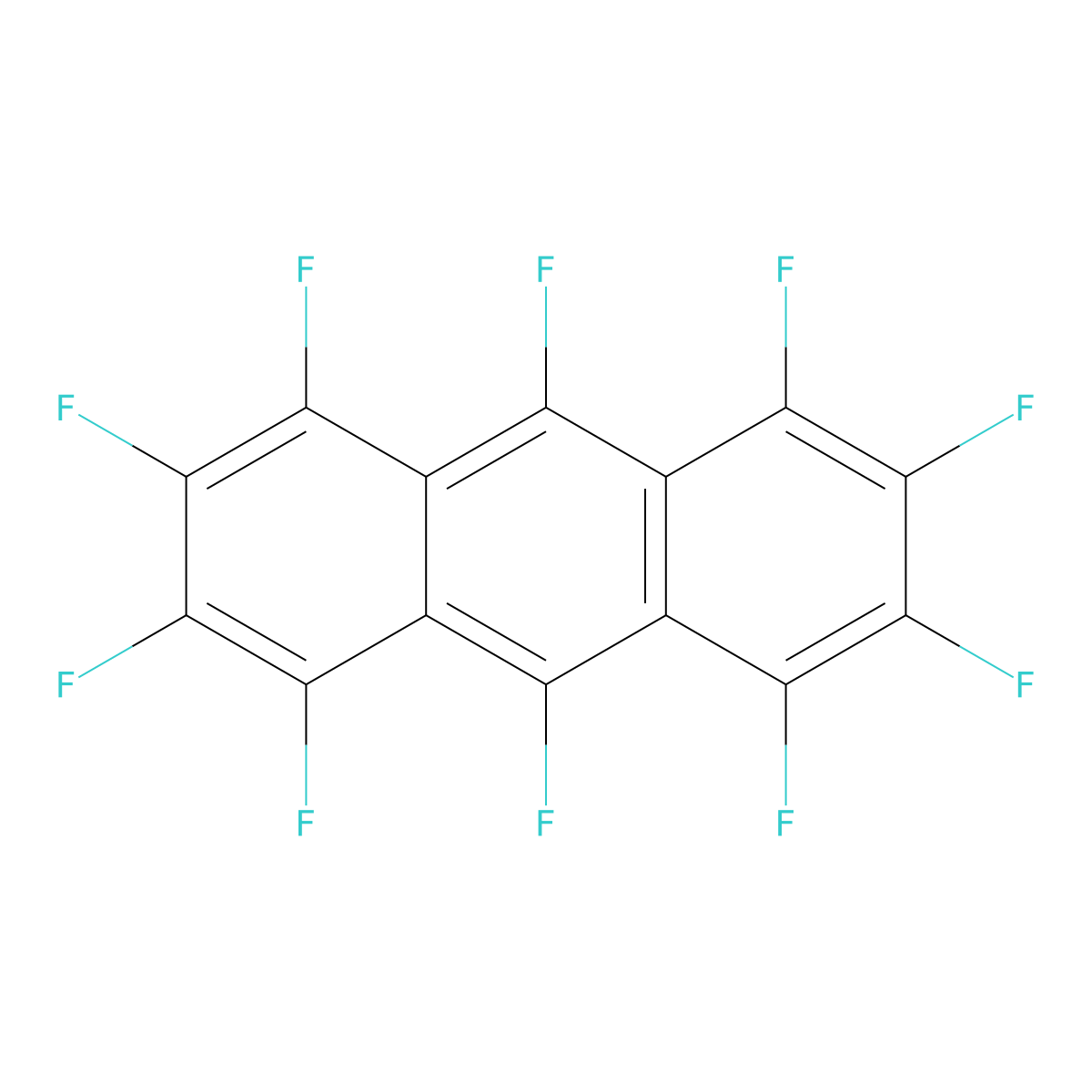 Anthracene, decafluoro- molecular structure, CAS 1580-19-4