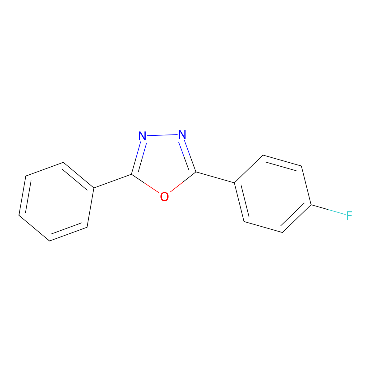 2-(4-Fluorophenyl)-5-phenyl-1,3,4-oxadiazole molecular structure, CAS 1580-50-3