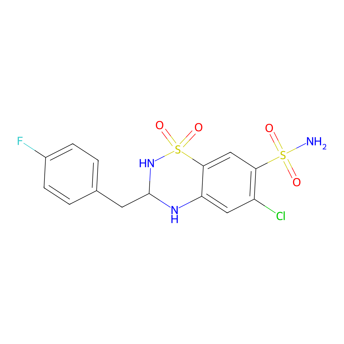 Paraflutizide molecular structure, CAS 1580-83-2