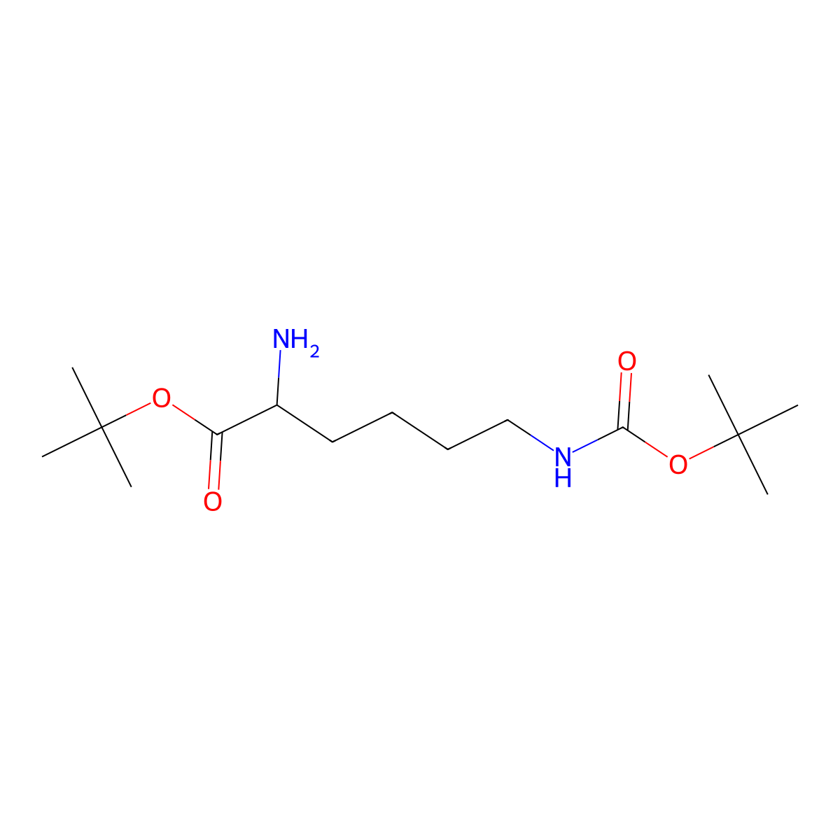 Tert-butyl n6-(tert-butoxycarbonyl)-d-lysinate molecular structure, CAS 158000-11-4