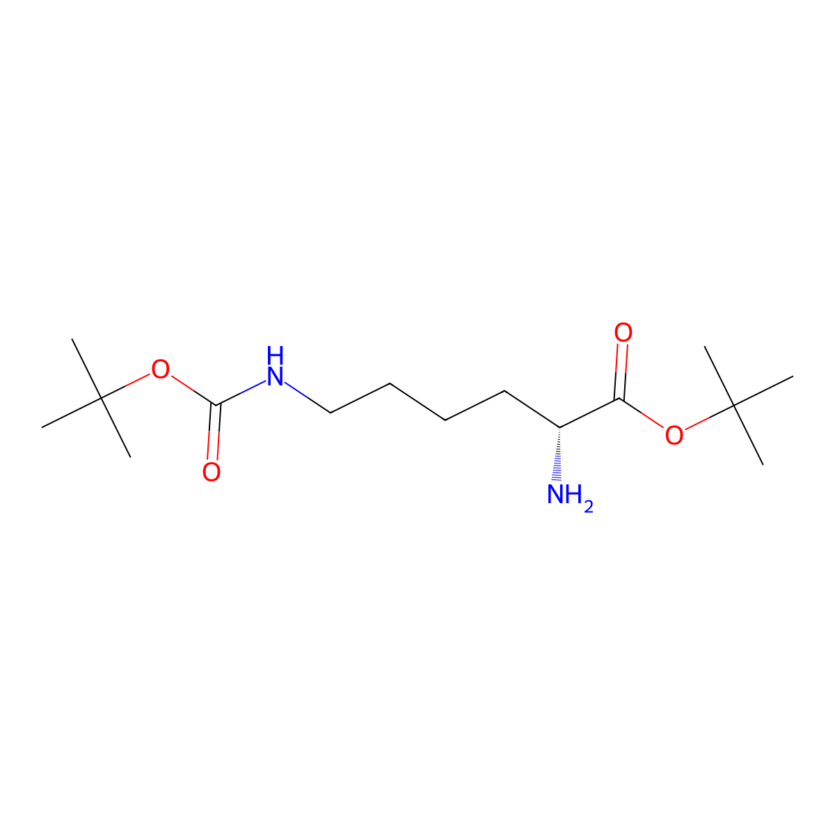 Tert-butyl n6-(tert-butoxycarbonyl)-d-lysinate molecular structure, CAS 158000-11-4