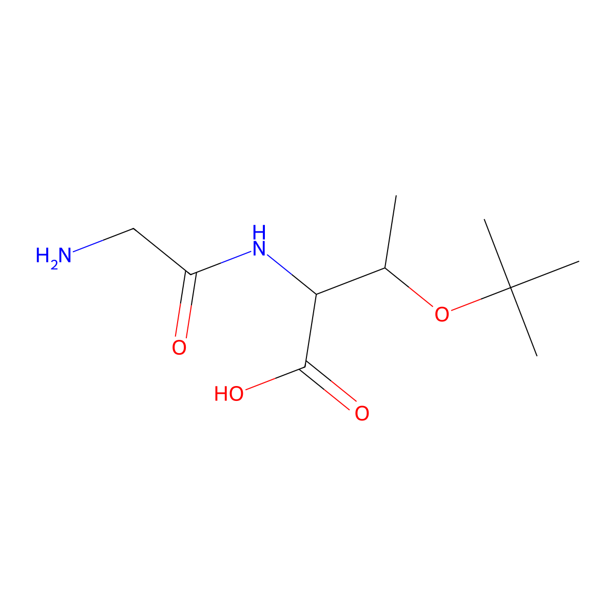 (2S,3R)-2-(2-aminoacetamido)-3-(tert-butoxy)butanoic acid molecular structure, CAS 158000-49-8