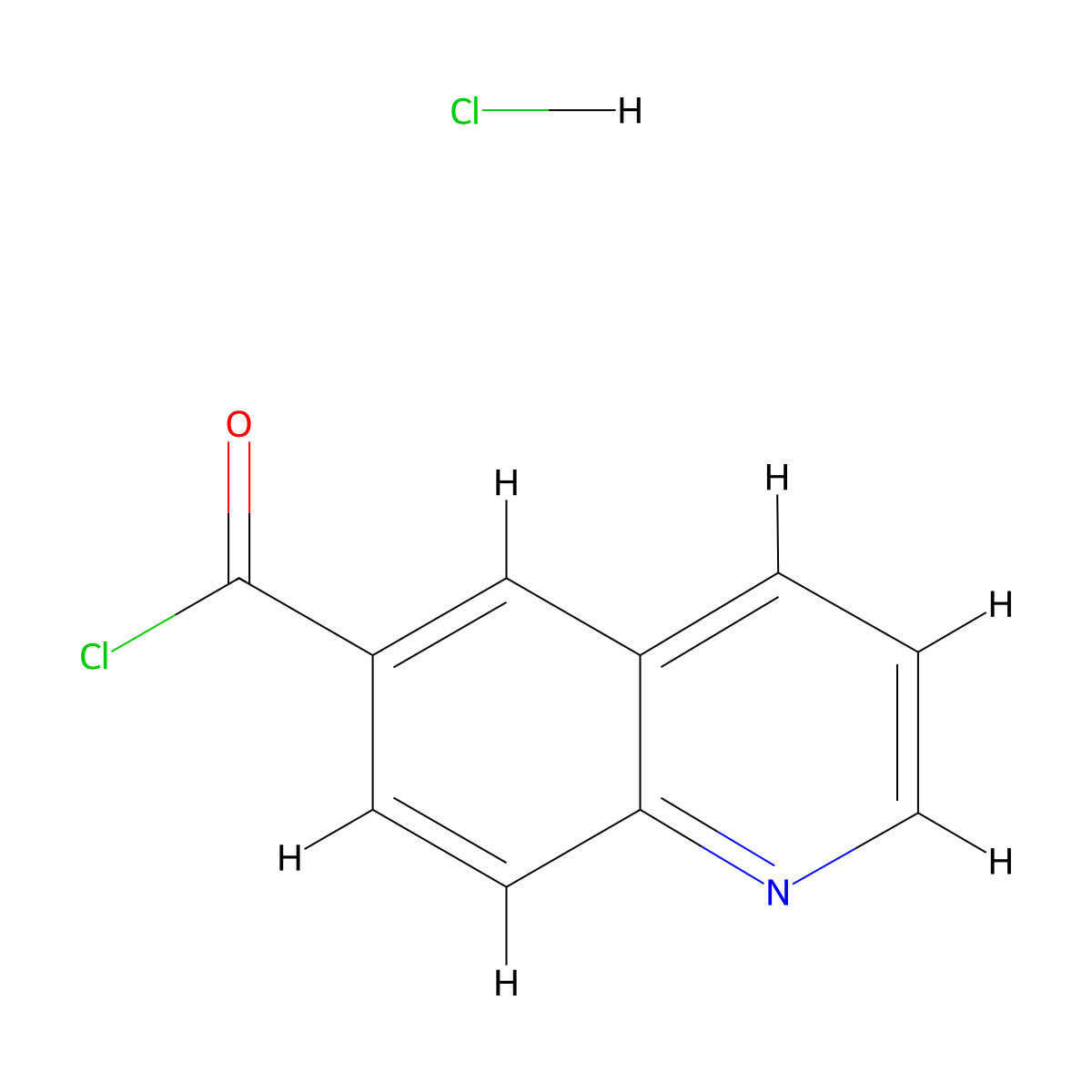 Quinoline-6-carbonyl chloride hydrochloride molecular structure, CAS 158000-98-7