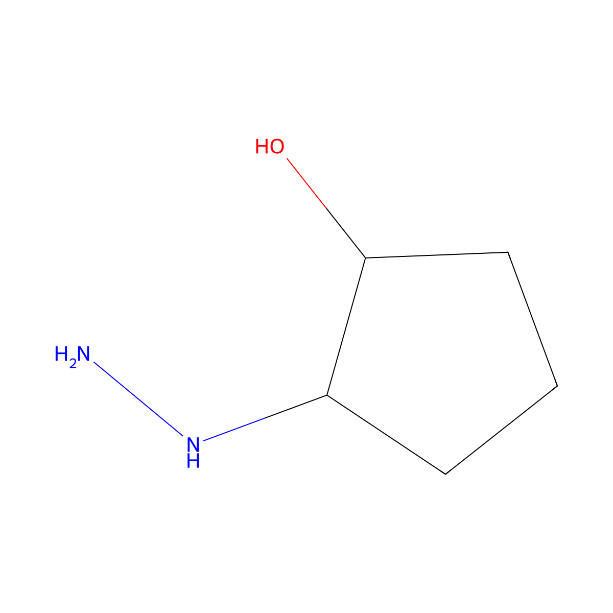 2-Hydrazinylcyclopentan-1-ol molecular structure, CAS 158001-05-9