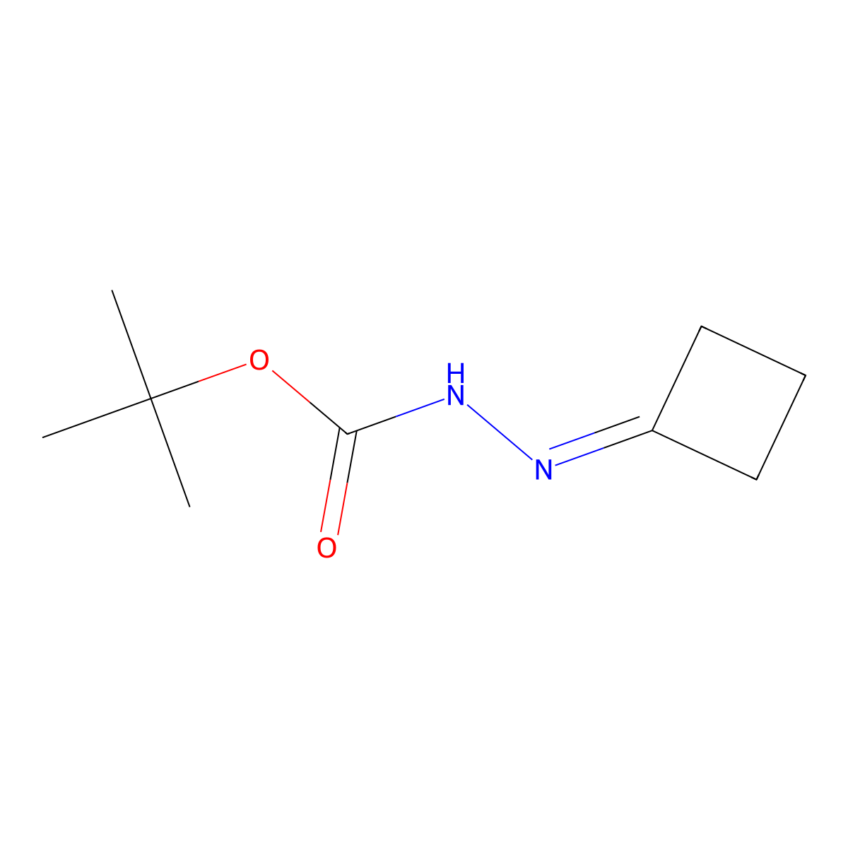 tert-Butyl cyclobutylidenecarbazate molecular structure, CAS 158001-20-8