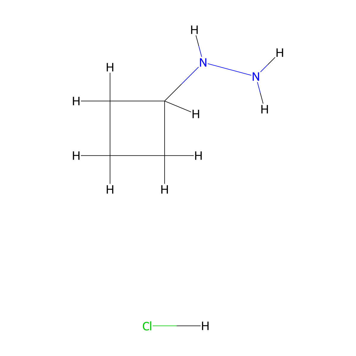 Cyclobutylhydrazine--hydrogen chloride (1/1) molecular structure, CAS 158001-21-9