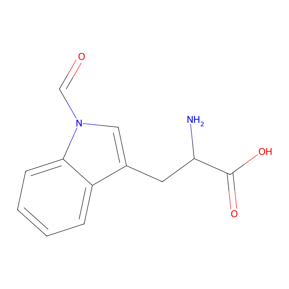2-amino-3-(1-formylindol-3-yl)propanoic Acid molecular structure, CAS 158008-90-3