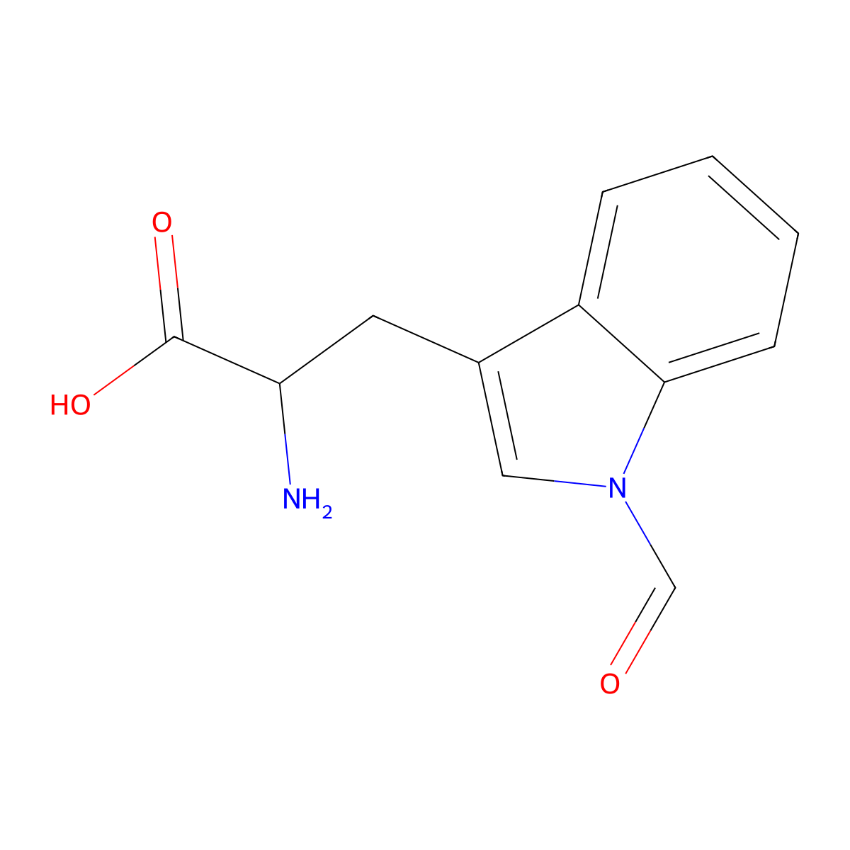 2-amino-3-(1-formylindol-3-yl)propanoic Acid molecular structure, CAS 158008-90-3