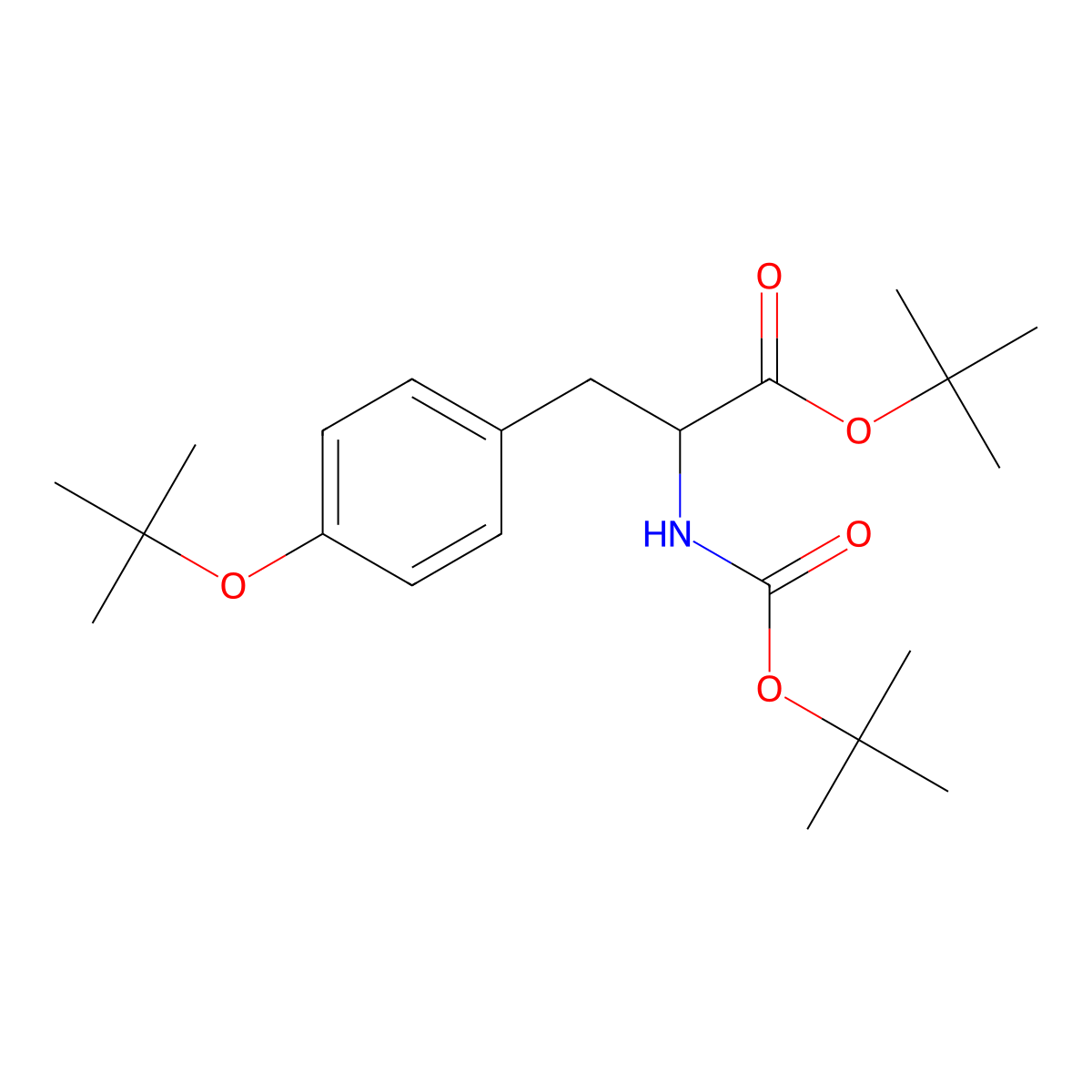 (S)-Tert-butyl 3-(4-(tert-butoxy)phenyl)-2-((tert-butoxycarbonyl)amino)propanoate molecular structure, CAS 158008-98-1