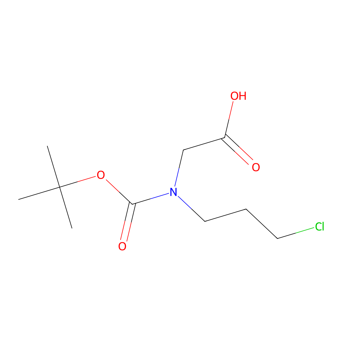 N-(tert-Butoxycarbonyl)-N-(3-chloropropyl)glycine molecular structure, CAS 158010-51-6