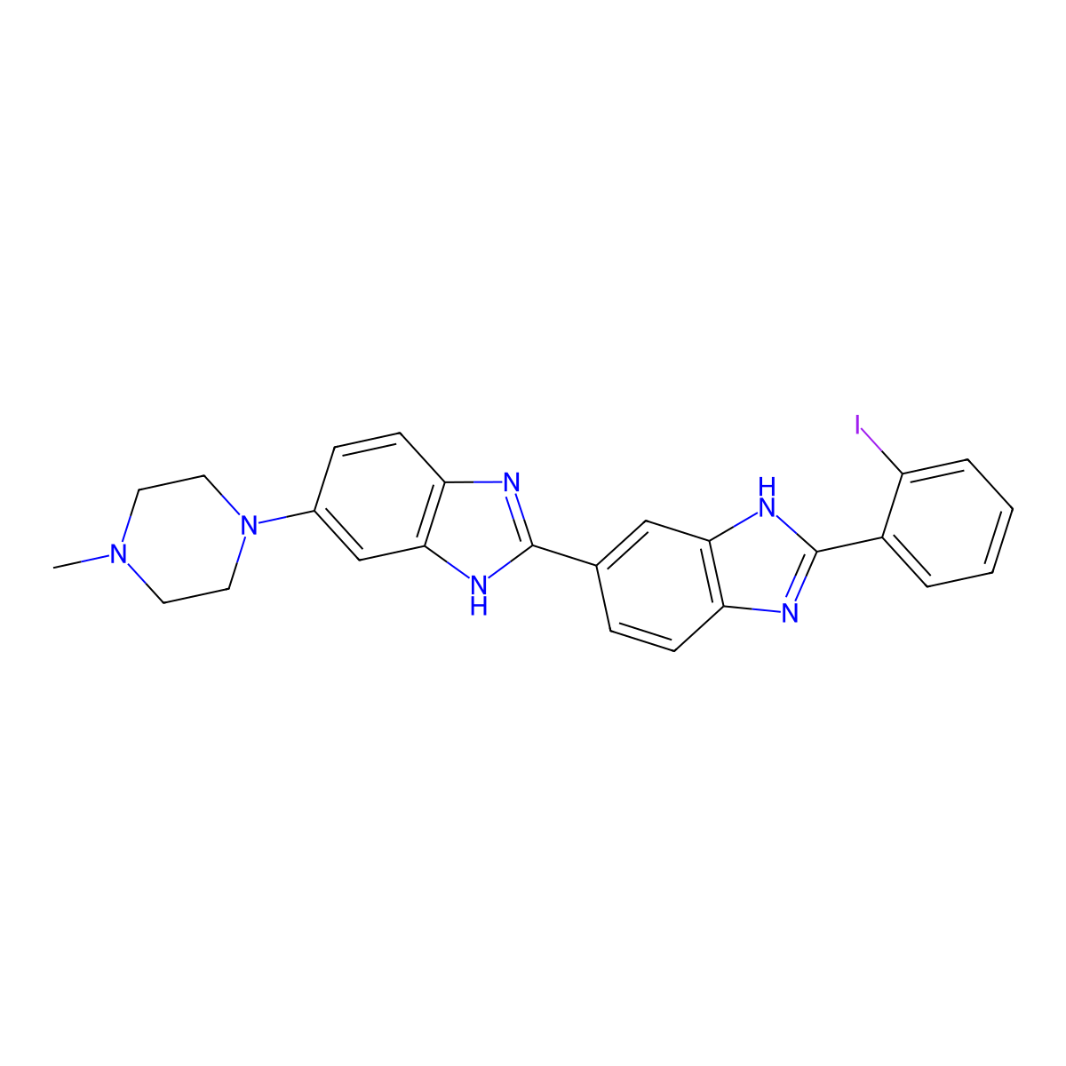 ortho-iodoHoechst 33258 molecular structure, CAS 158013-41-3