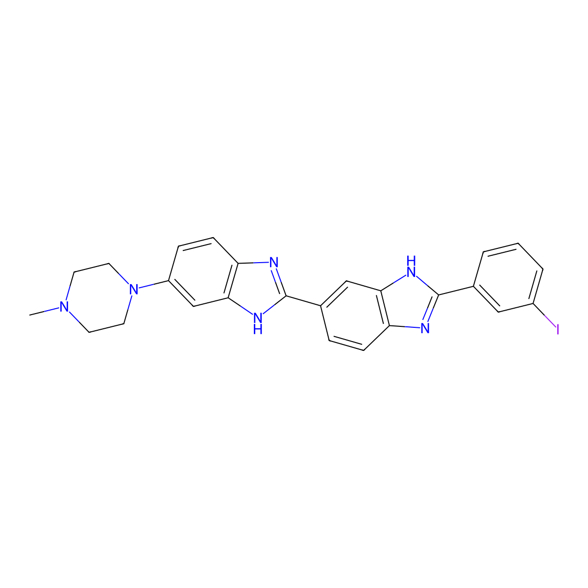 meta-iodoHoechst 33258 molecular structure, CAS 158013-42-4