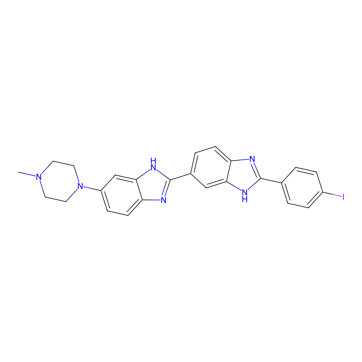 para-iodoHoechst 33258 molecular structure, CAS 158013-43-5