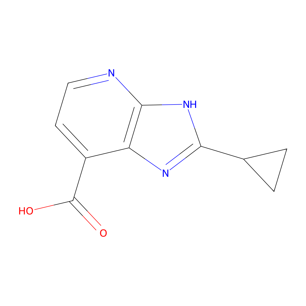 3H-Imidazo[4,5-b]pyridine-7-carboxylic acid, 2-cyclopropyl- molecular structure, CAS 158018-25-8