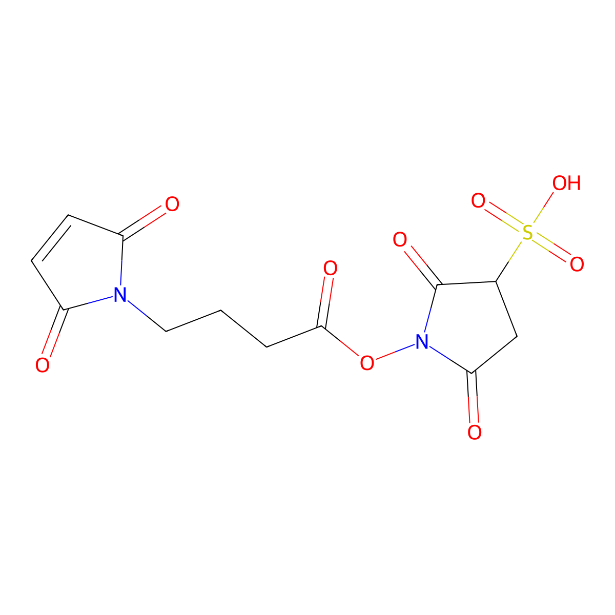 4-Maleimidobutyric acid sulfo-N-succinimidyl ester molecular structure, CAS 158018-81-6