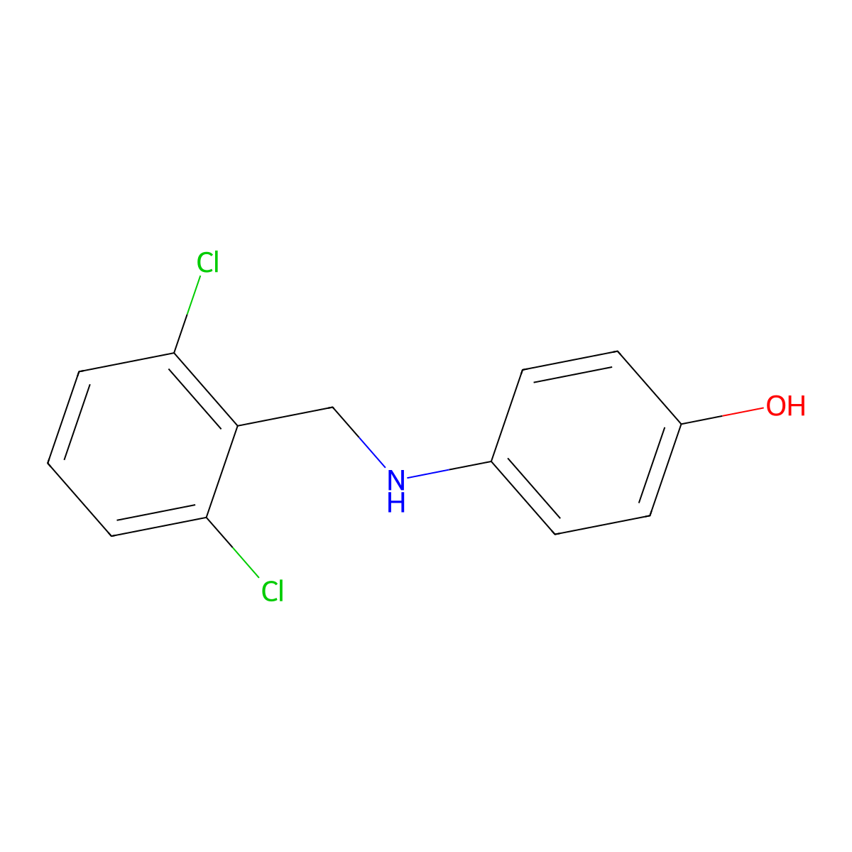 4-[(2,6-Dichlorobenzyl)amino]phenol molecular structure, CAS 158019-25-1