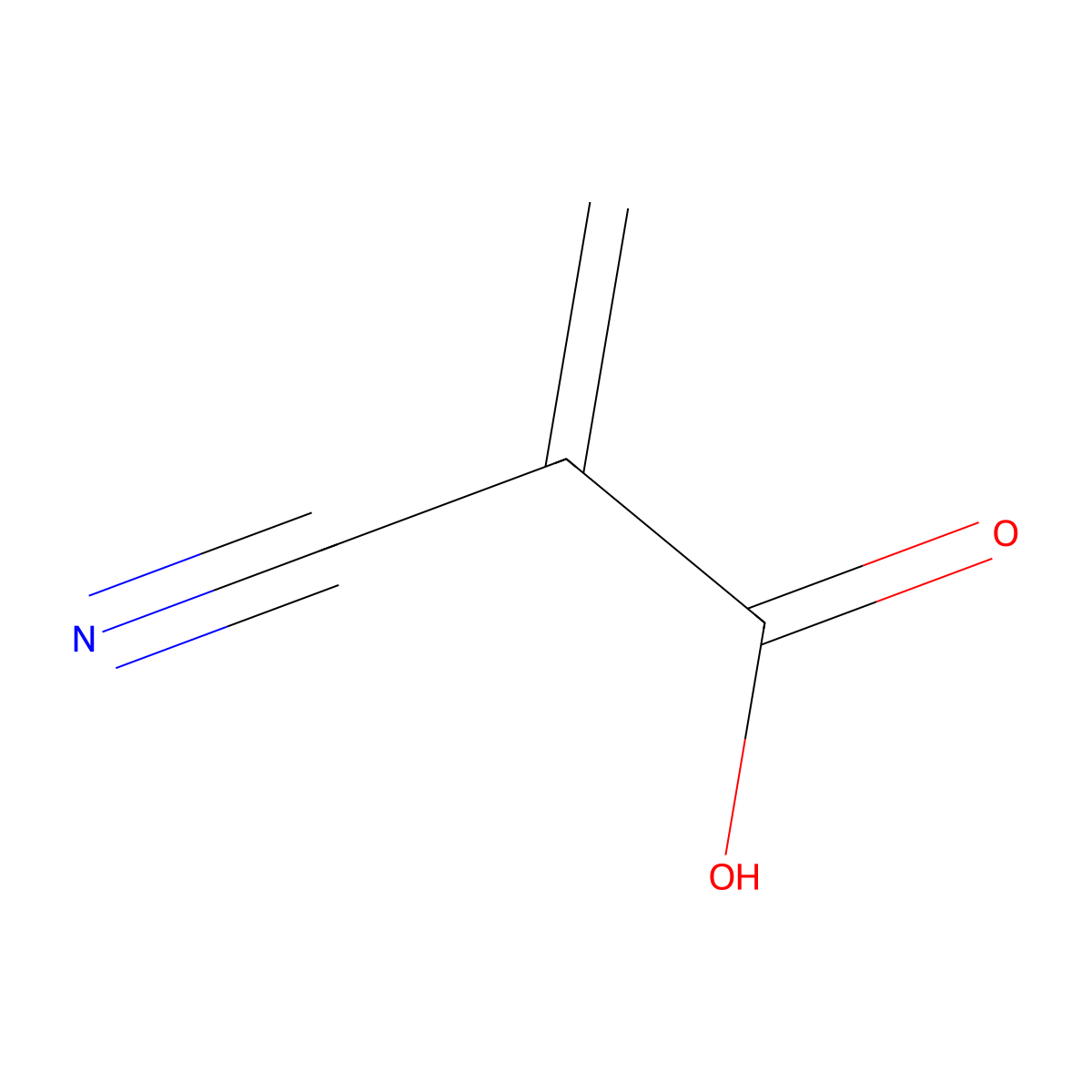 Cyanoacrylic acid molecular structure, CAS 15802-18-3