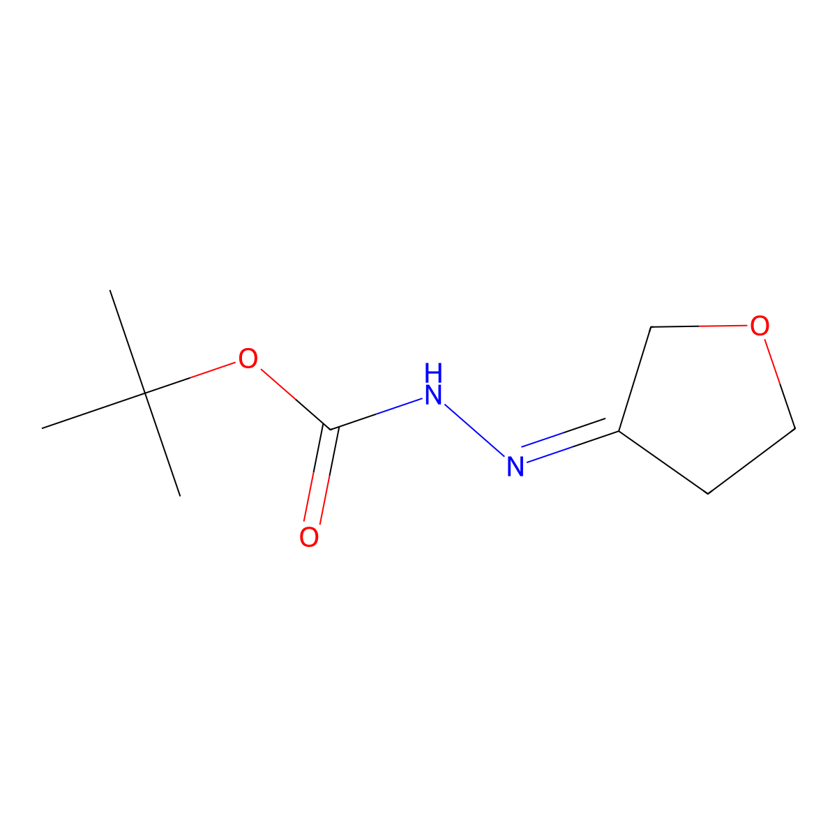 tert-butyl 2-(dihydrofuran-3(2H)-ylidene)hydrazinecarboxylate molecular structure, CAS 158020-60-1