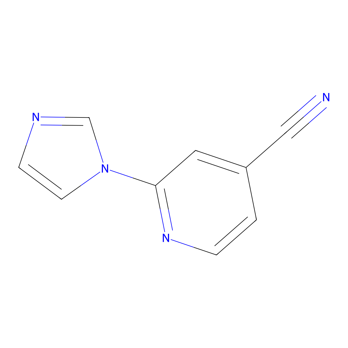 2-(1H-imidazol-1-yl)pyridine-4-carbonitrile molecular structure, CAS 158020-84-9