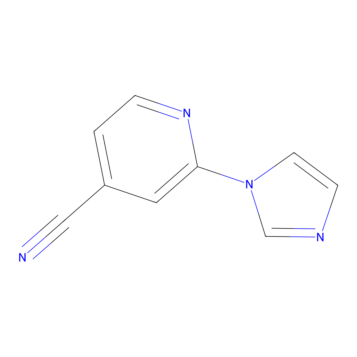 2-(1H-imidazol-1-yl)pyridine-4-carbonitrile molecular structure, CAS 158020-84-9