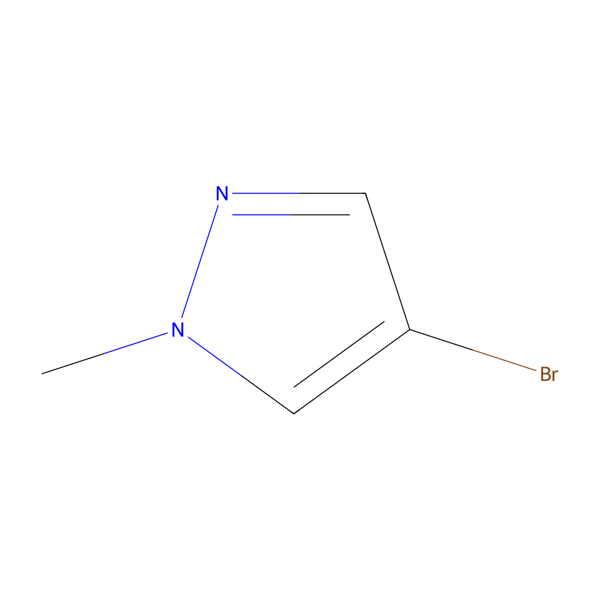 1H-Pyrazole, 4-bromo-1-methyl- molecular structure, CAS 15803-02-8