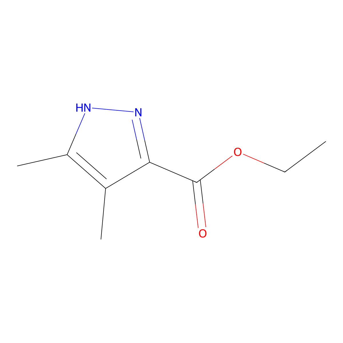 Ethyl 4,5-dimethyl-1H-pyrazole-3-carboxylate molecular structure, CAS 15803-27-7