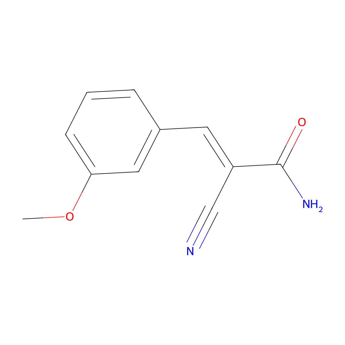 (2E)-2-cyano-3-(3-methoxyphenyl)prop-2-enamide molecular structure, CAS 15804-60-1