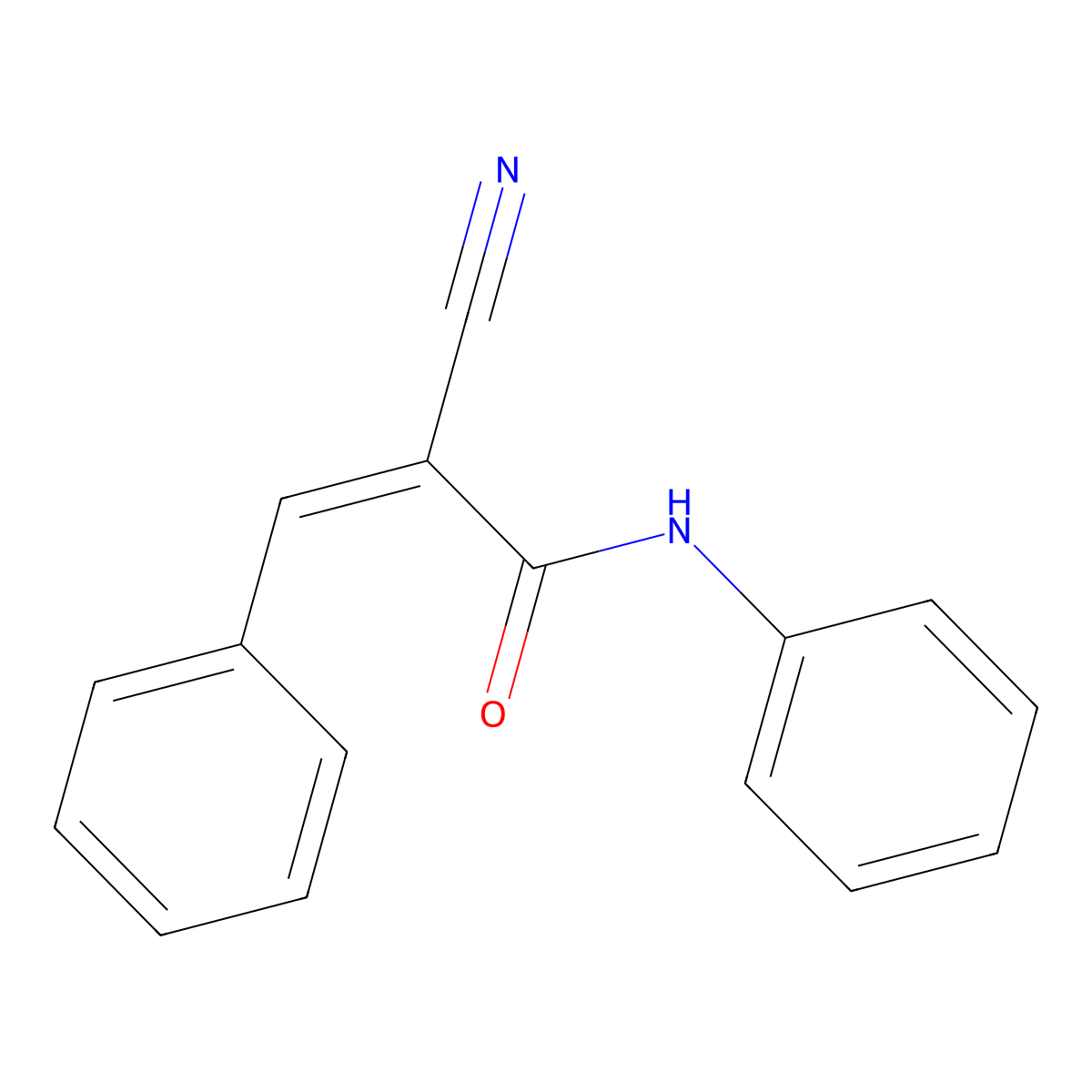 2-Cyano-n,3-diphenylprop-2-enamide molecular structure, CAS 15804-61-2
