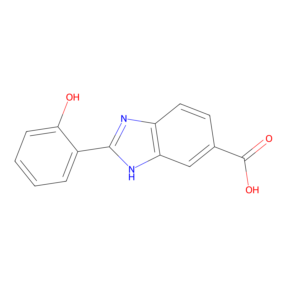 2-(2-Hydroxyphenyl)-3H-benzimidazole-5-carboxylic acid molecular structure, CAS 158040-76-7