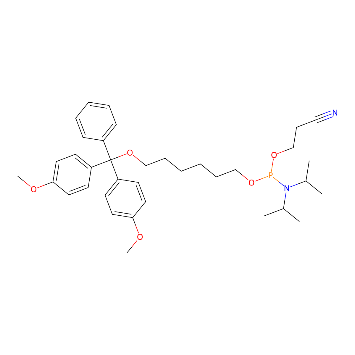 Spacer-C6 phosphoramidite molecular structure, CAS 158041-82-8