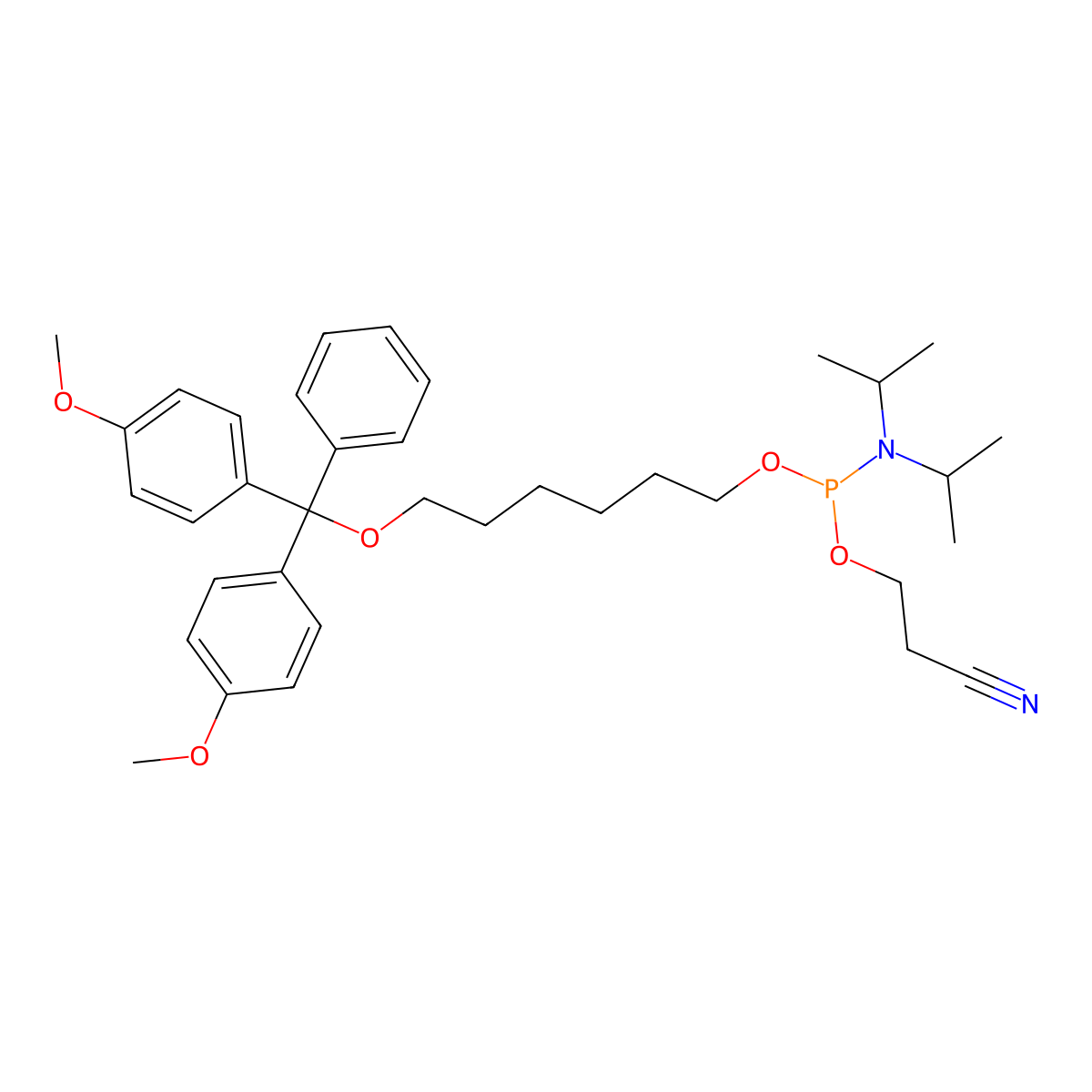 Spacer-C6 phosphoramidite molecular structure, CAS 158041-82-8