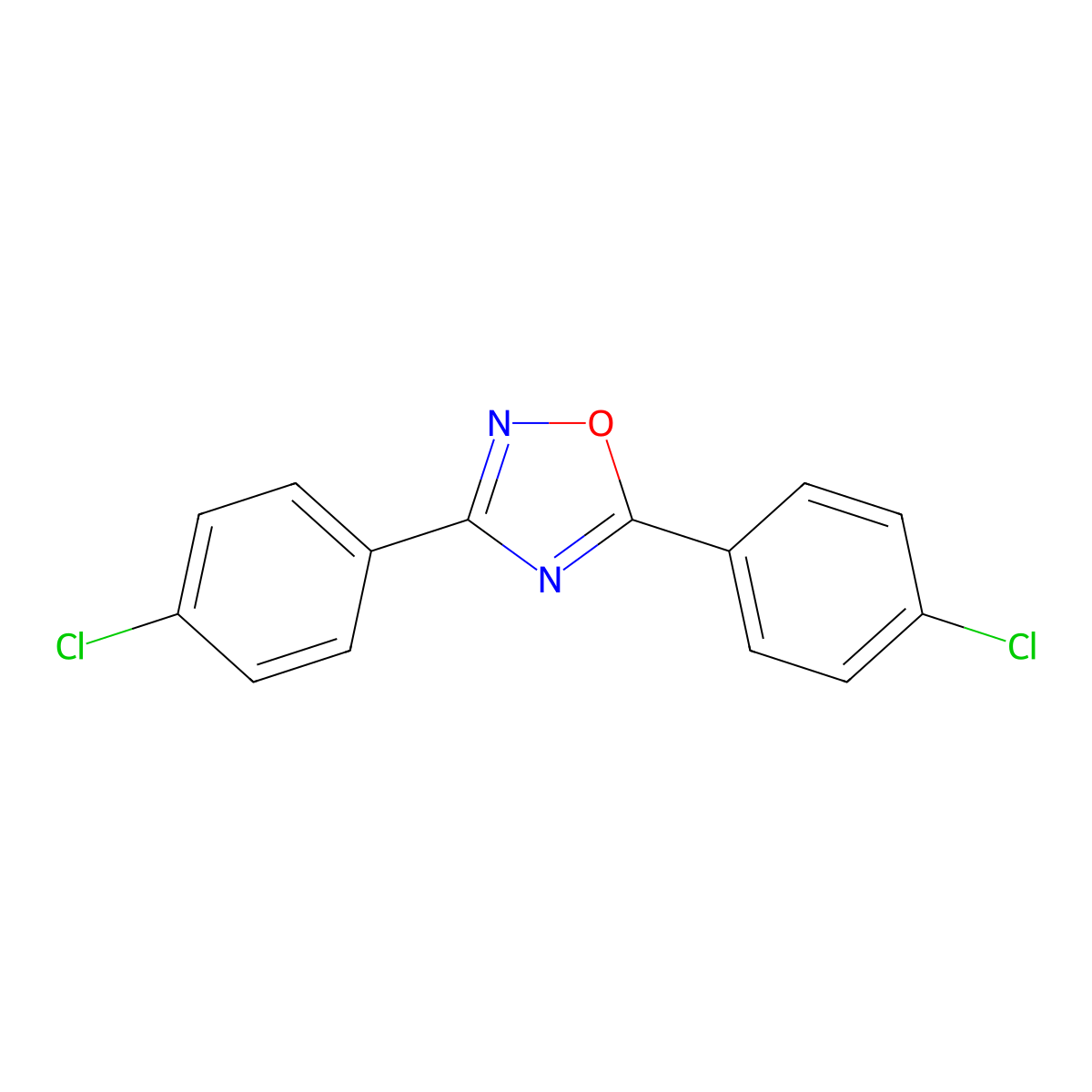 3,5-Bis(4-chlorophenyl)-1,2,4-oxadiazole molecular structure, CAS 158042-17-2