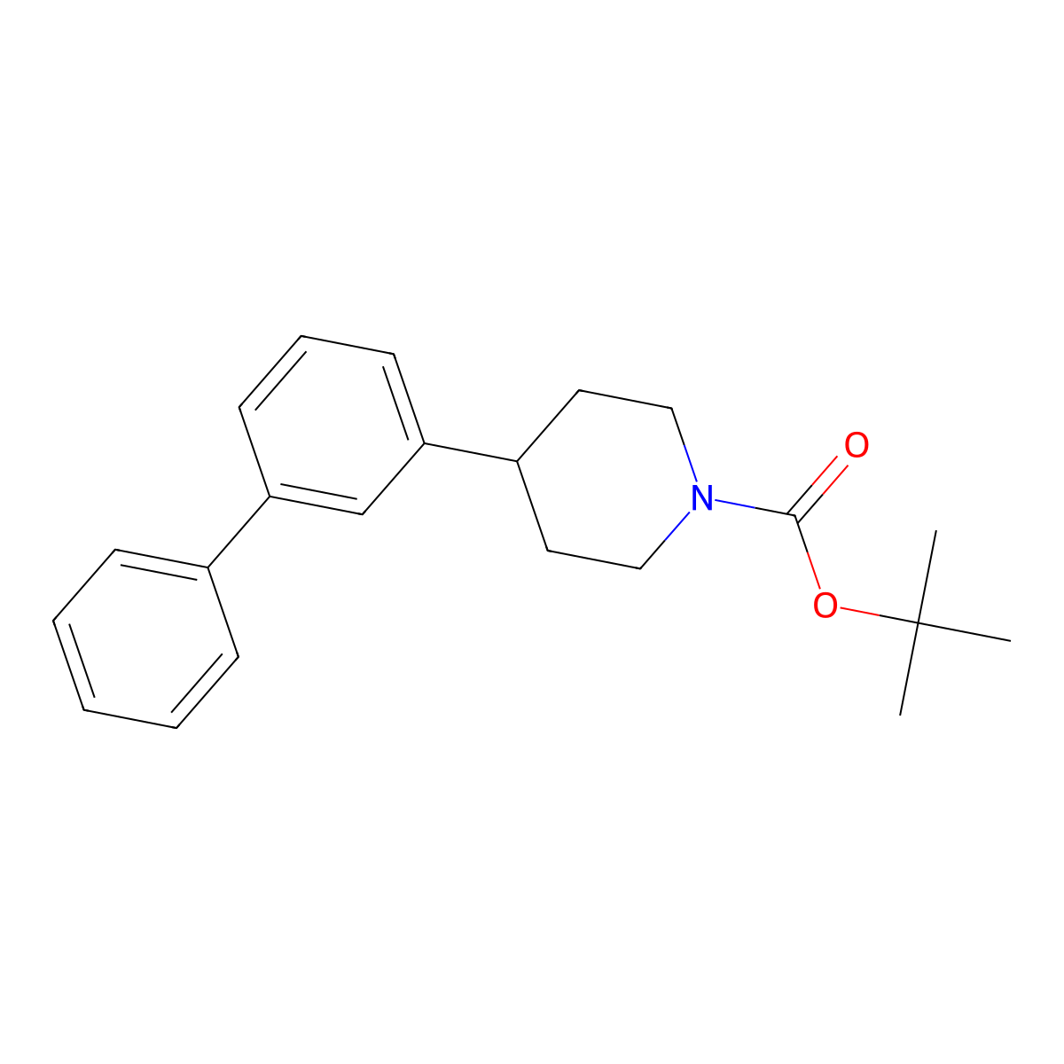 4-Biphenyl-3-yl-1-piperidinecarboxylic acid 1,1-dimethylethyl ester molecular structure, CAS 1580440-40-9