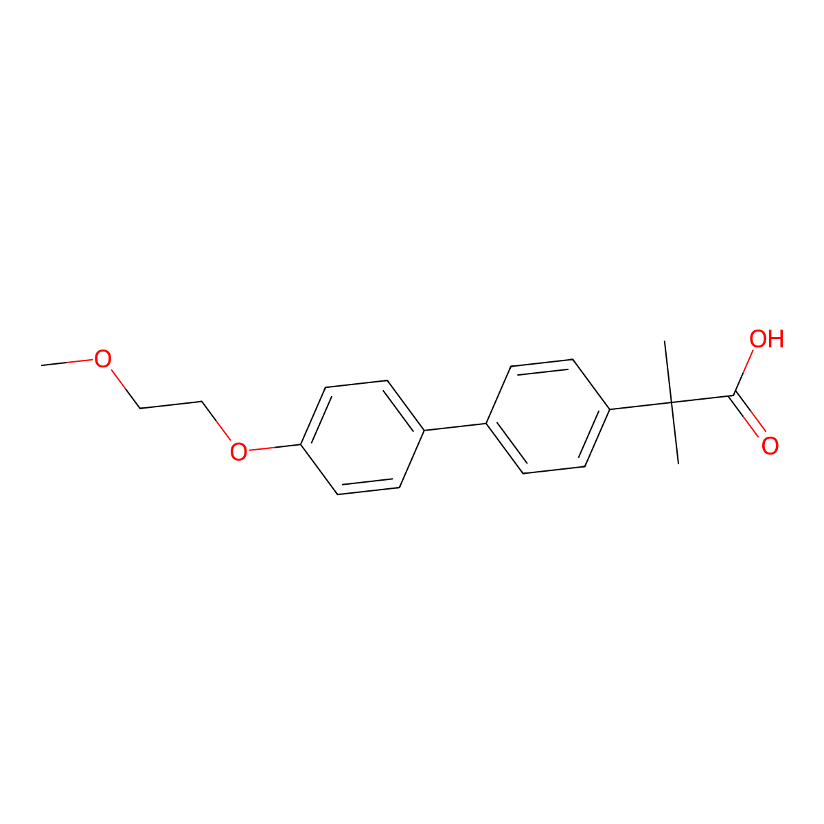 2-(4'-(2-Methoxyethoxy)-[1,1'-biphenyl]-4-yl)-2-methylpropanoic acid molecular structure, CAS 1580440-92-1