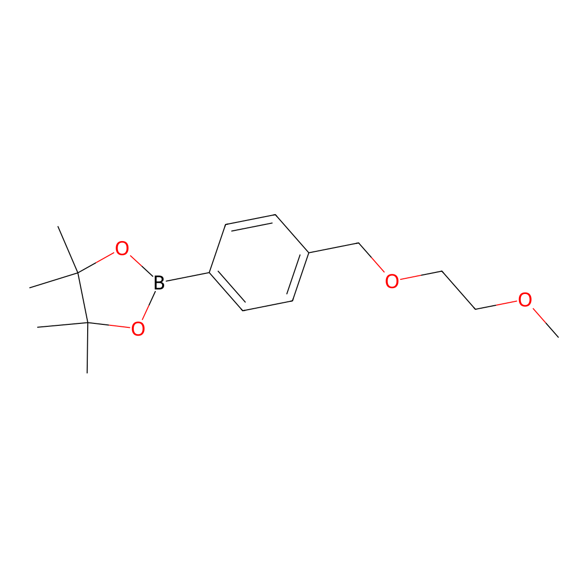 2-(4-((2-Methoxyethoxy)methyl)phenyl)-4,4,5,5-tetramethyl-1,3,2-dioxaborolane molecular structure, CAS 1580442-16-5