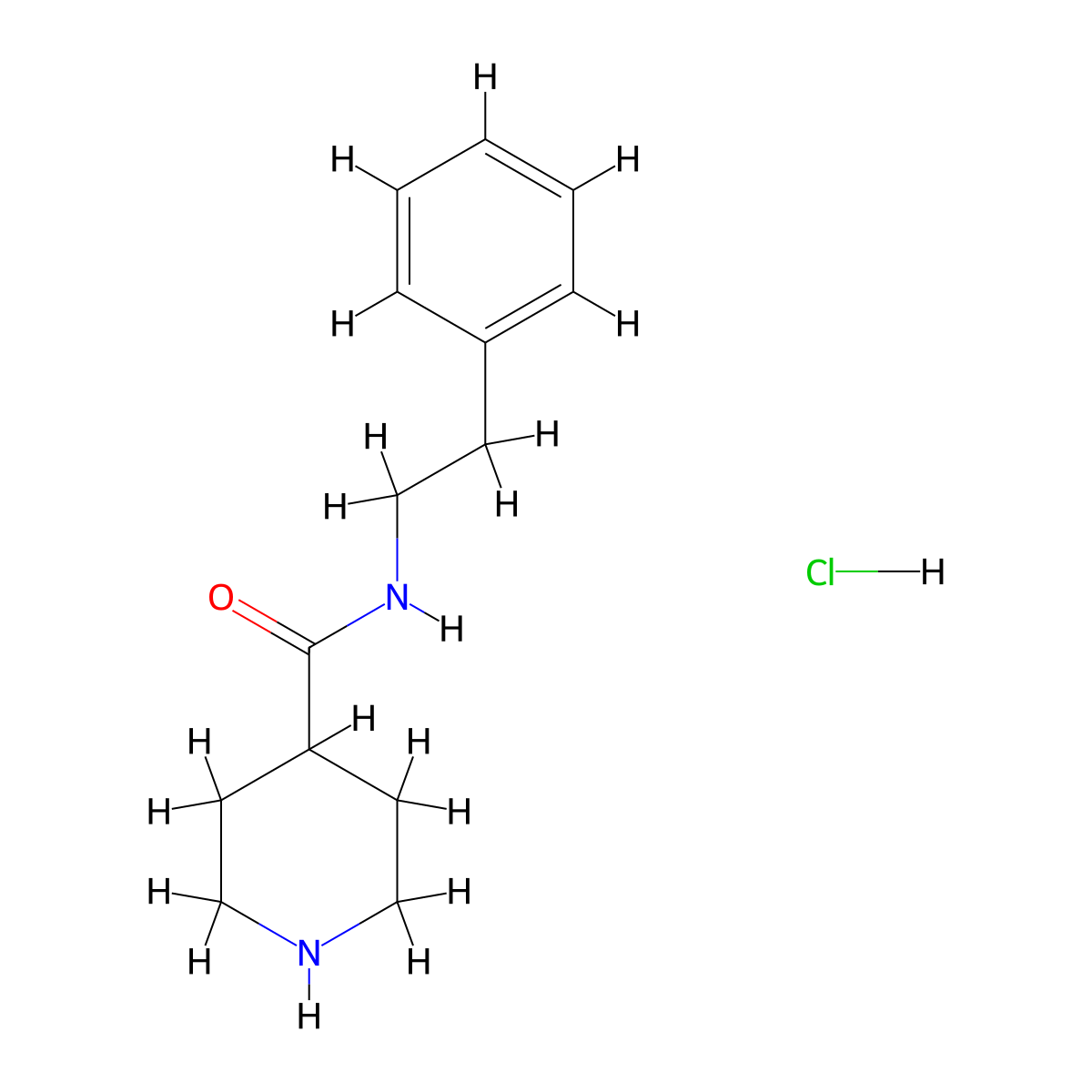 N-(2-Phenylethyl)-4-piperidinecarboxamide hydrochloride molecular structure, CAS 1580449-72-4
