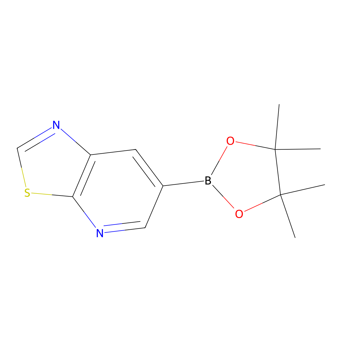6-(4,4,5,5-Tetramethyl-1,3,2-dioxaborolan-2-yl)thiazolo[5,4-b]pyridine molecular structure, CAS 1580489-60-6