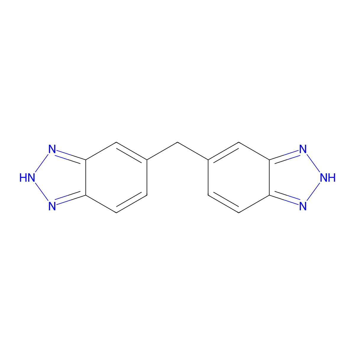 1H-Benzotriazole, 6,6'-methylenebis- molecular structure, CAS 15805-10-4