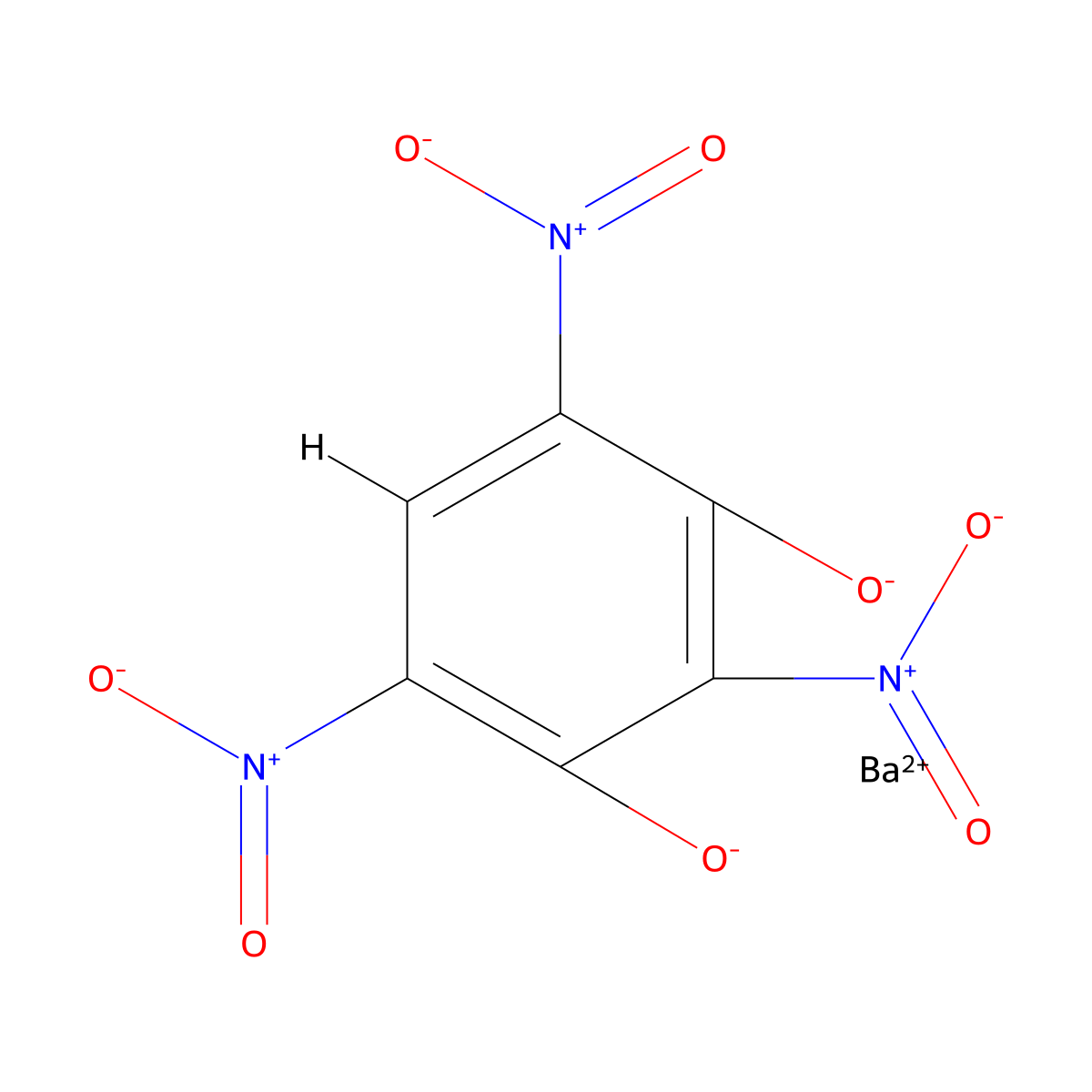 Barium styphnate molecular structure, CAS 15805-42-2
