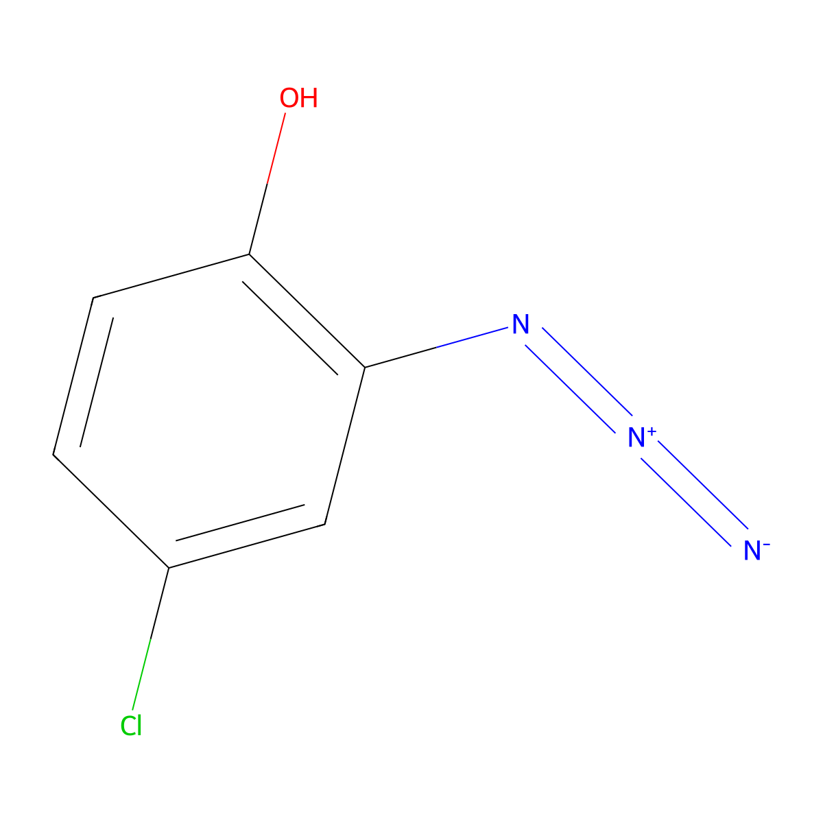 2-Azido-4-chlorophenol molecular structure, CAS 1580504-28-4