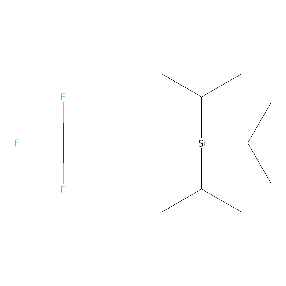 Tris(propan-2-yl)(3,3,3-trifluoroprop-1-yn-1-yl)silane molecular structure, CAS 1580515-01-0