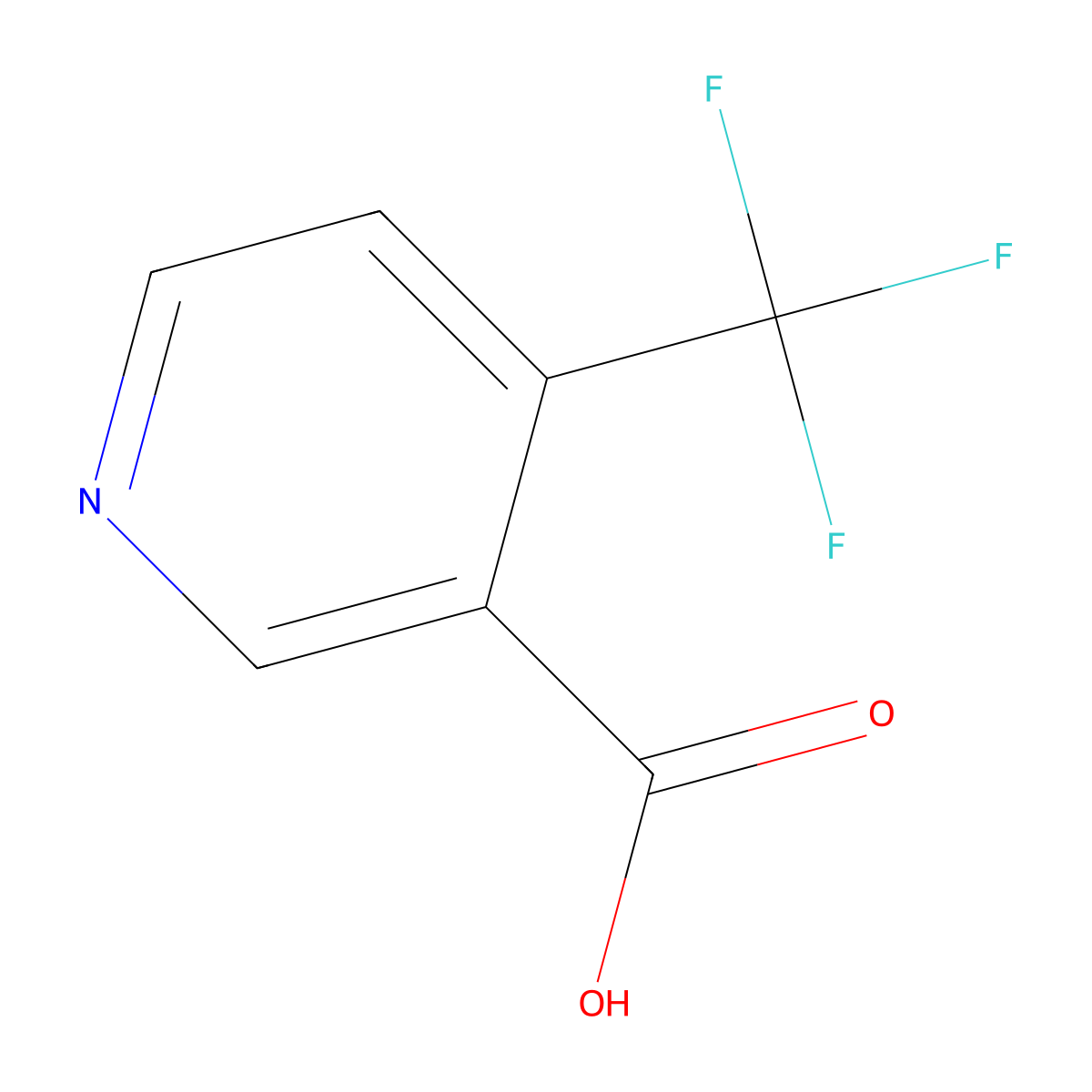 3-Pyridinecarboxylic acid, 4-(trifluoromethyl)- molecular structure, CAS 158063-66-2